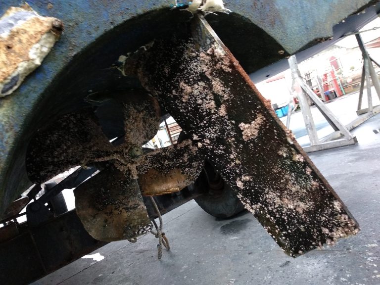 Daños en eje de timón y hélice